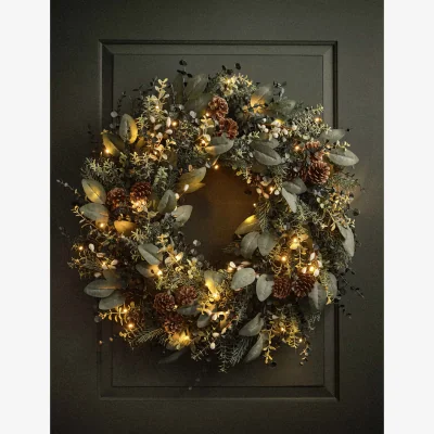 Marks & Spencer M&S Light Up Cotswold Greens Wreath Green Mix