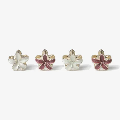 Marks & Spencer M&S 4 Pack Metal Flower Claw Clips White Mix