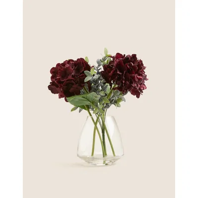 Marks & Spencer M&S Artificial Red Hydrangea & Foliage Mix - Red Mix, Red Mix