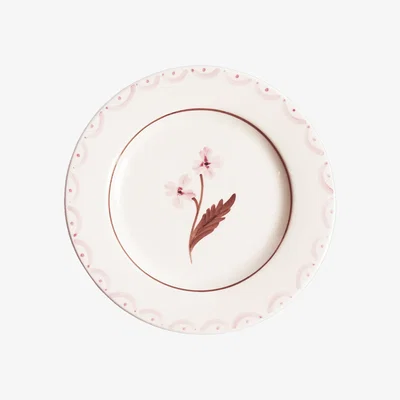 Nordic Nest Pick a Poppy Cottage Flower salad plate Light Pink 22 cm