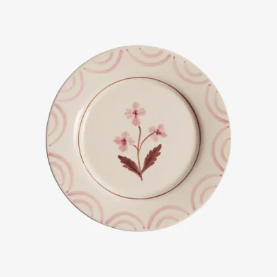 Nordic Nest Pick a Poppy Cottage Flower plate Light Pink 28 cm