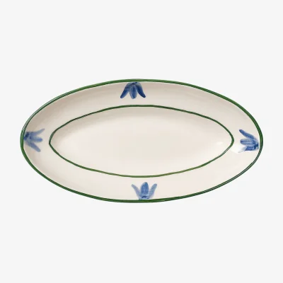 Nordic Nest Pick a Poppy Cottage flower Blue Bell serving platter Light Blue 25.5 cm
