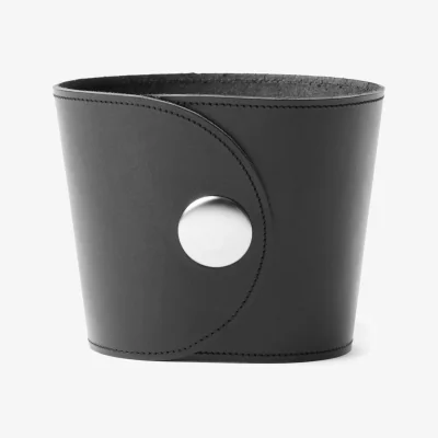 Nordic Nest A2 Hug flower pot Tärnsjö leather black Ø18x15 cm