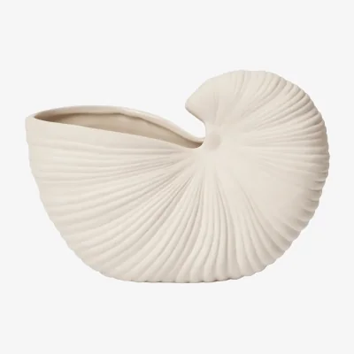 Nordic Nest Ferm Living Shell flower pot Off-white 23x11.5x16 cm
