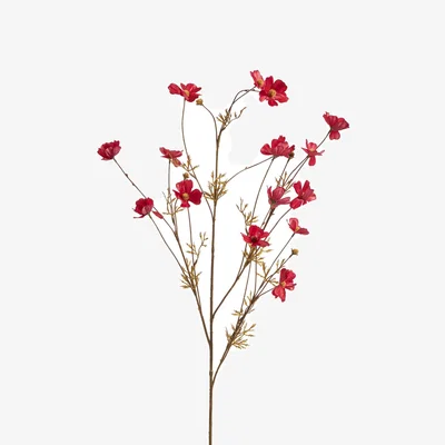 OKA OKA, Faux Cosmos Stem - Red, Faux Flower Stem