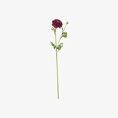 OKA OKA, Faux Ranunculus Stem - Crimson, Floral Stems, Fabric/Plastic
