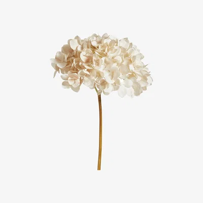 OKA OKA, Faux Mophead Hydrangea Stem - Off-White, Floral Stems, Plastic