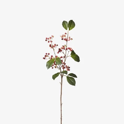 OKA OKA, Faux Lingonberry Stem - Red, Floral Stems, Fabric/Plastic