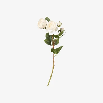 OKA OKA, Faux Rose Stem - Flushed Cream, Floral Stems, Fabric/Plastic