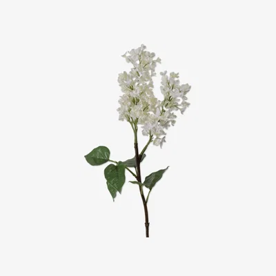 OKA OKA, Faux Lilac Spray Stem - White, Floral Stems, Fabric/Plastic