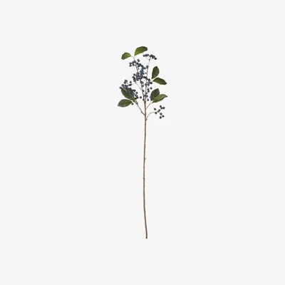 OKA OKA, Faux Wild Blueberry Stem - Blue, Floral Stems, Fabric/Plastic