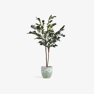 OKA OKA, Faux Potted Palm Tree - Green, Faux Tree