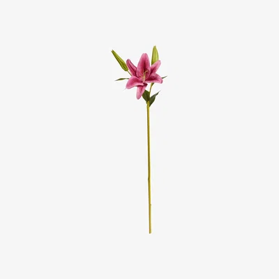 OKA OKA, Faux Lily Stem -Pink, Floral Stems, Fabric/Plastic