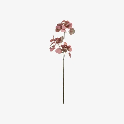OKA OKA, Faux Autumnal Eucalyptus Stem - Pink, Floral Stems, Plastic/Steel