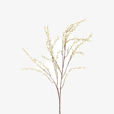 OKA OKA, Faux Pussy Willow Branch - Off-White, Faux Flower Stem
