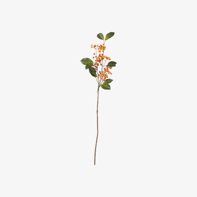 OKA OKA, Faux Wild Rowanberry Stem - Orange, Floral Stems, Fabric/Plastic