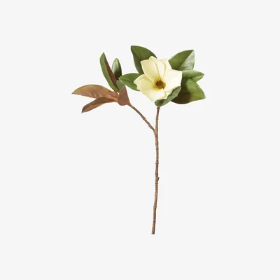 OKA OKA, Faux Magnolia Stem, Floral Stems, Fabric/Plastic