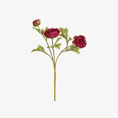 OKA Faux Tea Rose Stem - Burgundy