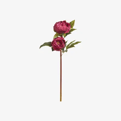OKA Faux Double Peony Stem - Crimson