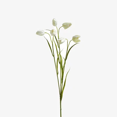 OKA OKA, Faux Fritillaria Stem - White, Faux Flower Stem