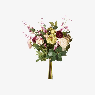OKA Faux Dahlia, Dicentra, Ranunculus and Rose Bunch - Multi