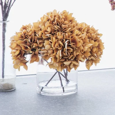 Olivia's Gallery Direct Autumn Hydrangea With Glass Vase