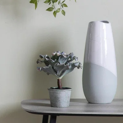 Olivia's Gallery Interiors Keller Potted Echeveria Faux Plant Pink Green