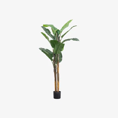 Olivia's Gallery Interiors Finley Banana Palm Faux Plant Green / Large