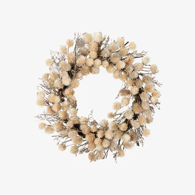 Olivia's Gallery Interiors Clark Dried Thistle Wreath Natural