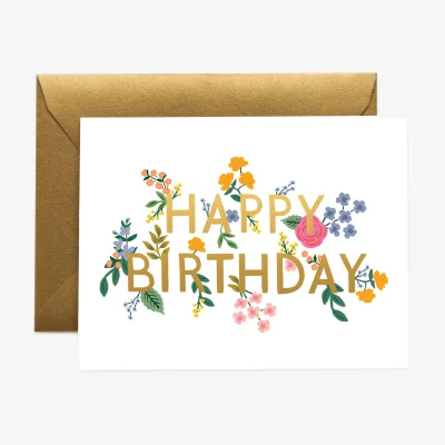 Oliver Bonas Wild Flowers Birthday Card