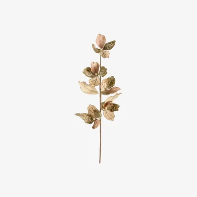 Perch and Parrow Laurel Magnolia Floral Spray in Blush and Gold - Pack of 3