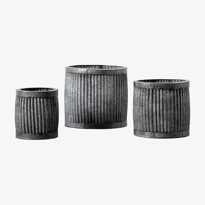 Perch and Parrow Cultivator Round Planter Set of Three