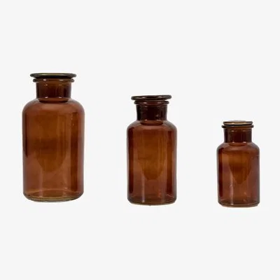 Perch and Parrow Culpeper Jar in Brown - Set of 3