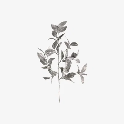Perch and Parrow Sparkle Glitter Leaf Spray in Silver - Pack of 3