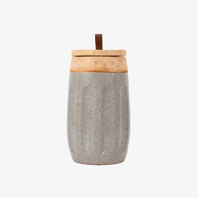 Perch and Parrow Oldbury Jar in Slate & Natural