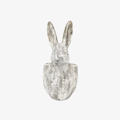 Perch and Parrow Beau Bunny Pot in Distressed White - Large