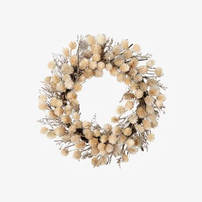 Perch and Parrow Savannah Faux Dried Thistle Bouquet in Ochre