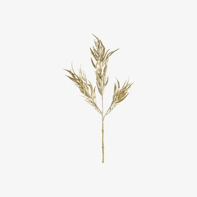 Perch and Parrow Pinnate Leaf Spray in Gold with Glitter - Pack of 5