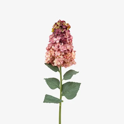 Perch and Parrow Faux Pink Cone Hydrangea Stem, Set of 12