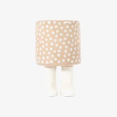 Perch and Parrow Tootsie Polka Dot Pot in Beige - Large