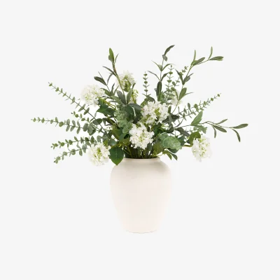 Perch and Parrow Faux Eucalyptus Floral Arrangement in Vase
