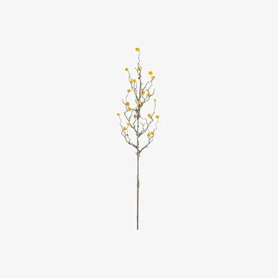 Perch and Parrow Yellow Gowan Spray with Moss - Pack of 3