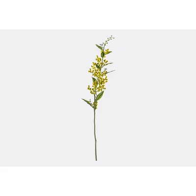 Perch and Parrow Lanzini Faux Mimosa Stem in Yellow, Set of Three