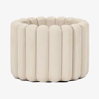 Perch and Parrow Pudgy Planter in Taupe - Small