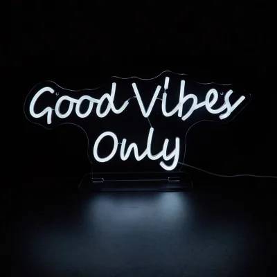 Pagazzi Good Vibes Only White LED Neon Sign