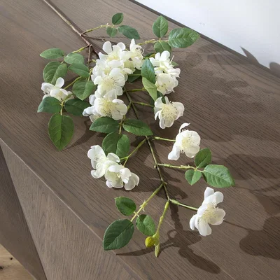 Quatropi Faux Cherokee Rose Spray Artificial Plant 107cm