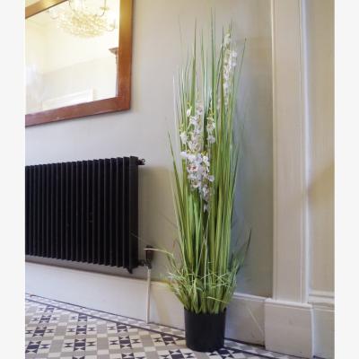 The Range Artificial Grass Plant White Orchid Flowers - Green