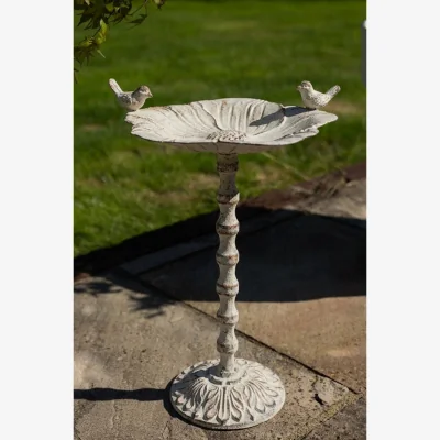 Rockett St George Distressed Metal Flower Bird Bath