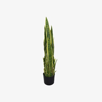 The Range Artificial Sansevieria Yellow Green Indoor Plant - Large - Yellow