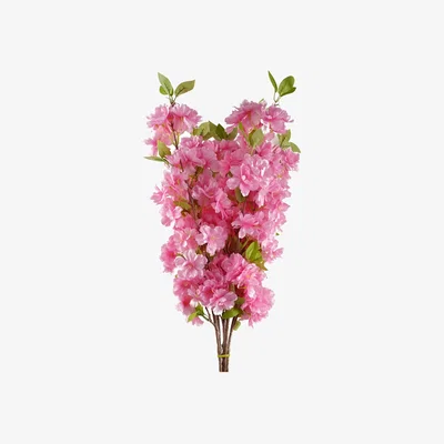 The Range Pack Of 6 Artificial Blossom Silk Flower Stems - Pink